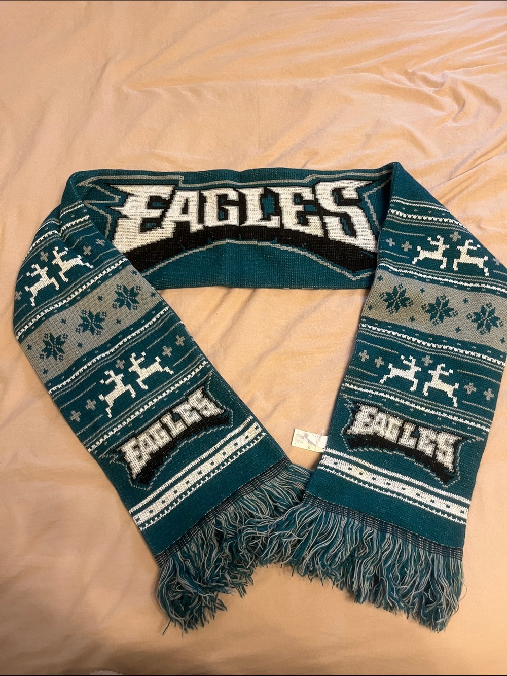 Eagles NFL Knit Team Scarf - Green and White Christmas